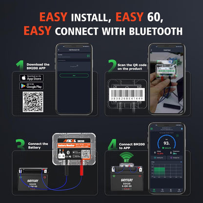 Bluetooth-testare för bilbatteriövervakning Ancel BM200