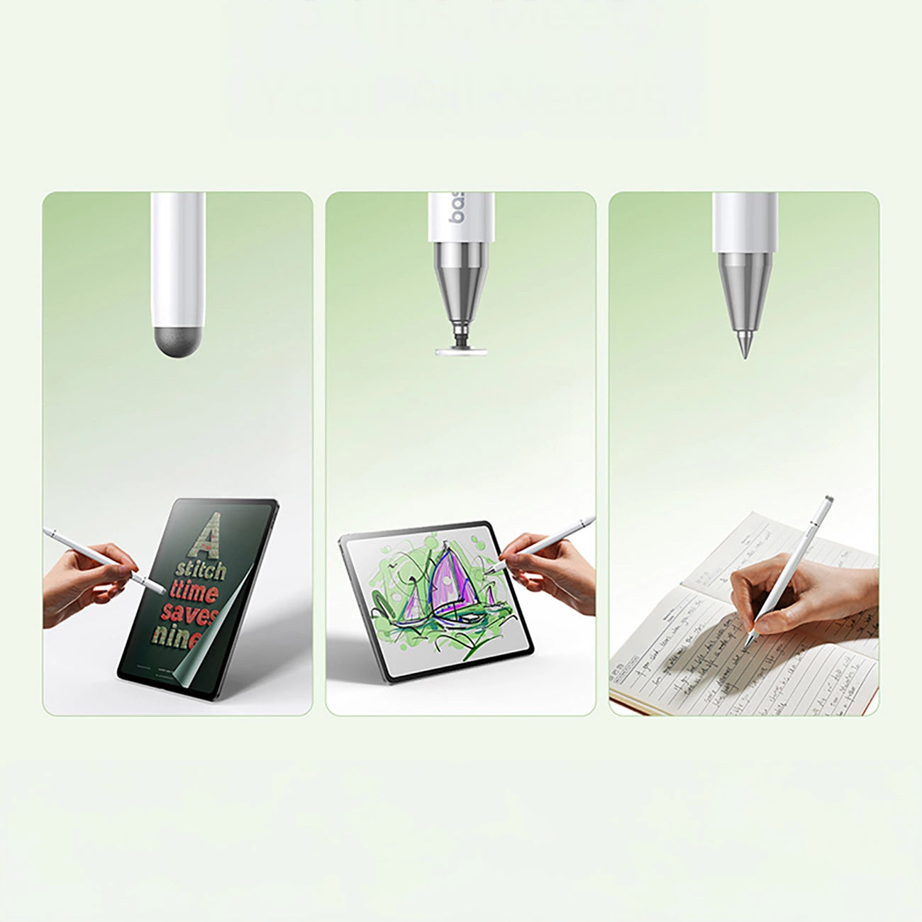 Touch Pen Baseus Smooth Writing 3 Magnetic 3in1 Series, Passiv version, Vit P80080804213-00