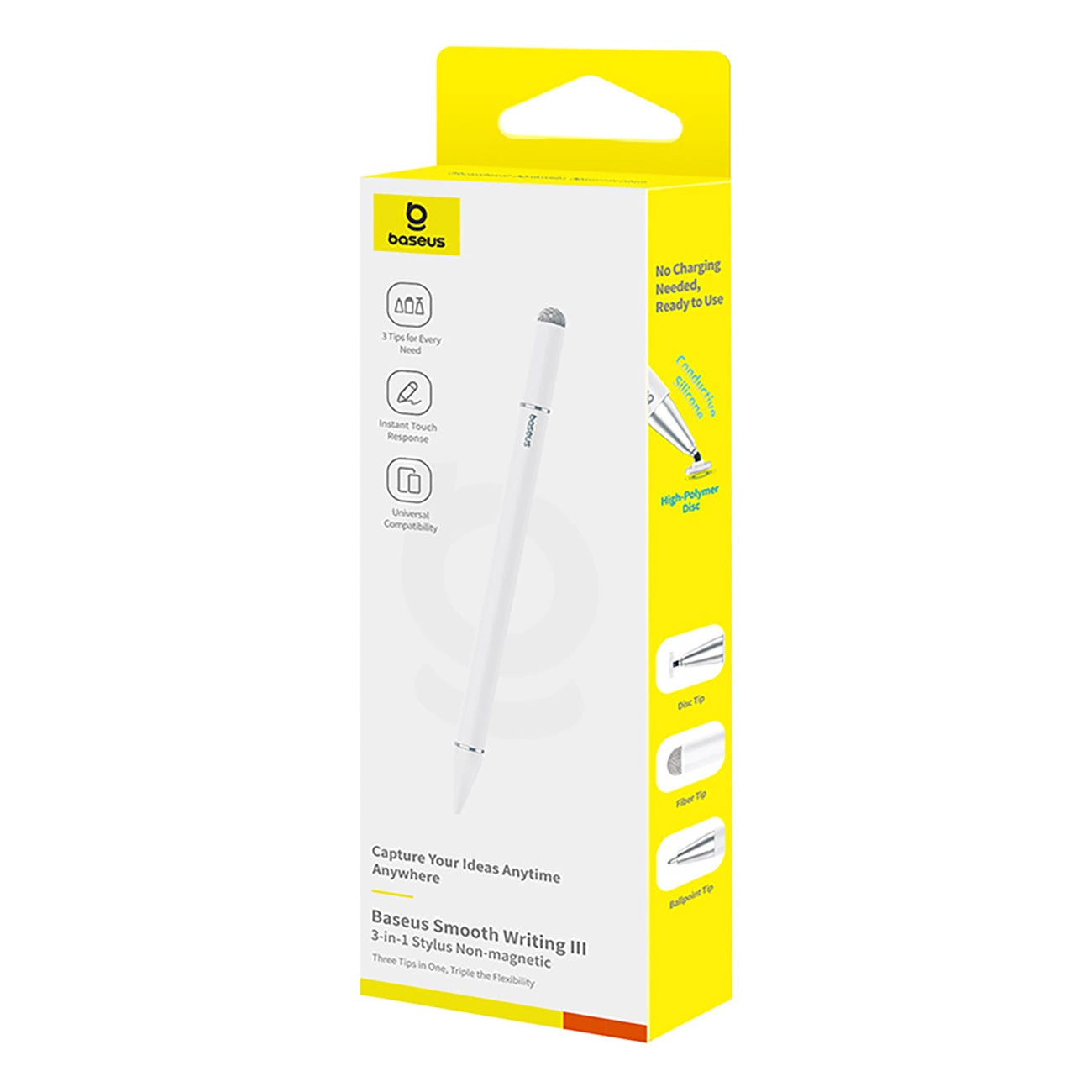 Touch Pen Baseus Smooth Writing 3 Magnetic 3in1 Series, Passiv version, Vit P80080804213-00