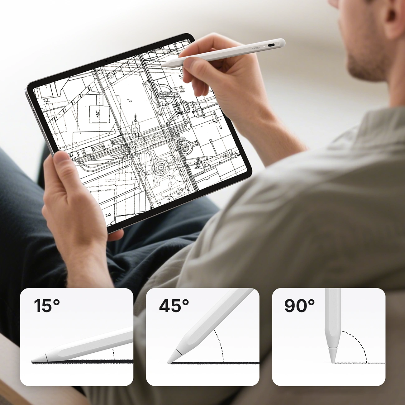 Touch Pen Metapen A8 för Apple iPad, Aktiv version, Vit ME-APP152