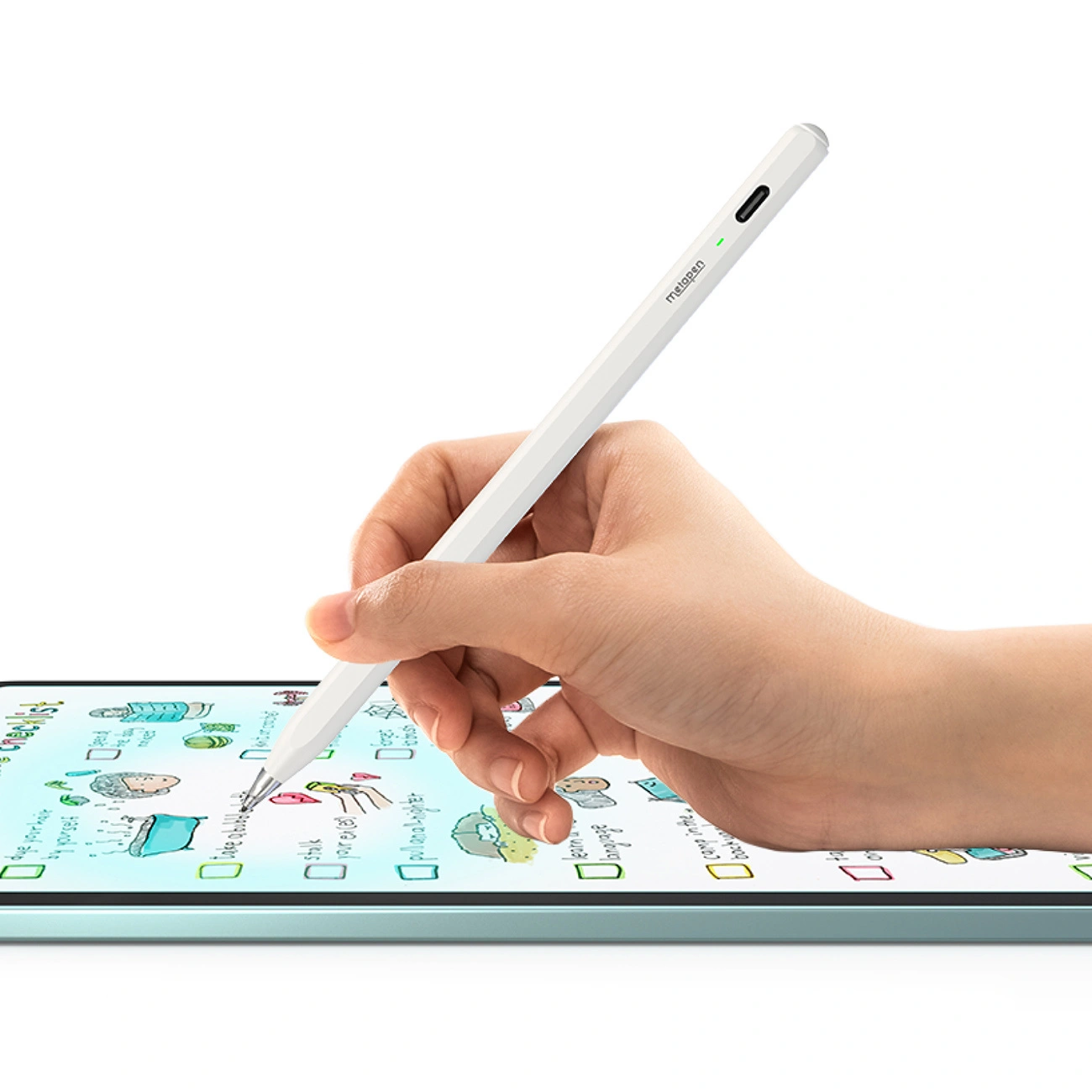 Touch Pen Metapen Air8 Pro för Apple iPad, Aktiv Version, Vit ME-APP172