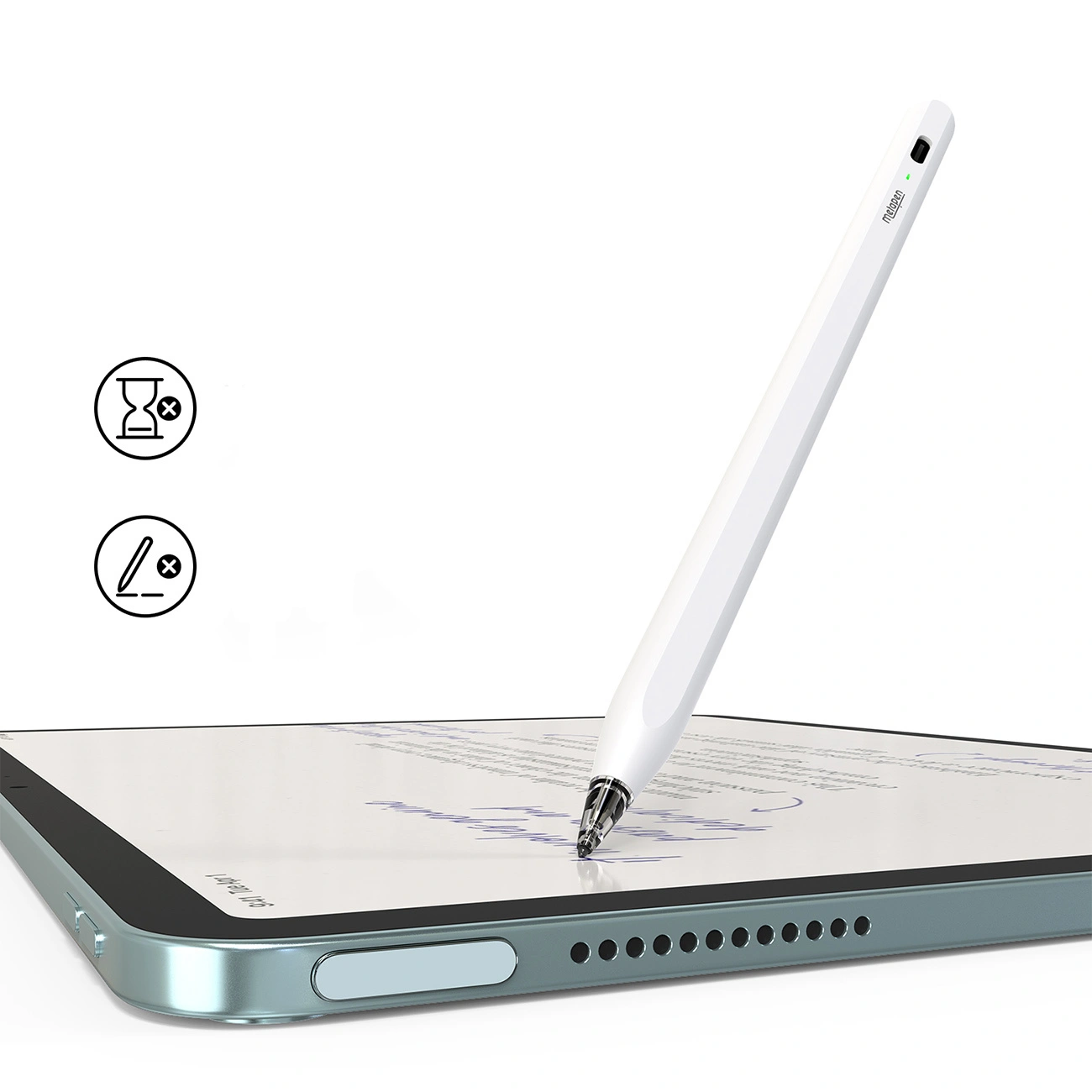 Touch Pen Metapen Air8 Pro för Apple iPad, Aktiv Version, Vit ME-APP172