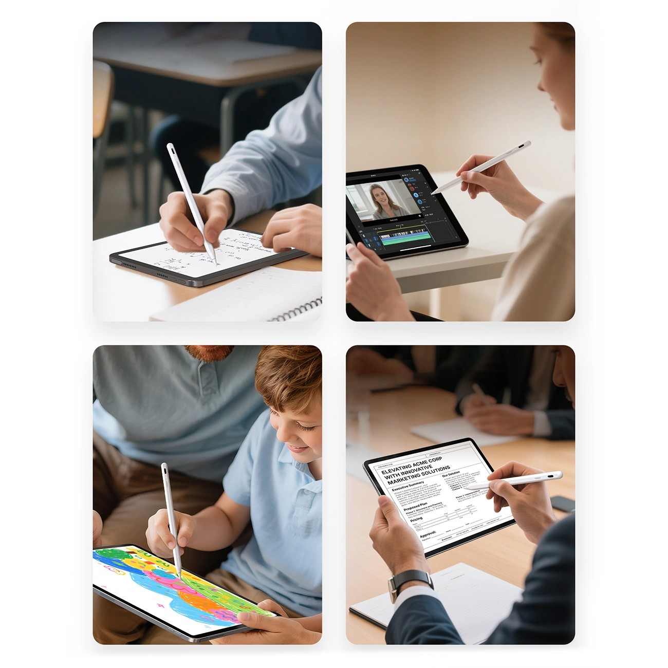 Touch Pen Metapen A8 för Apple iPad, Aktiv version, Vit ME-APP152