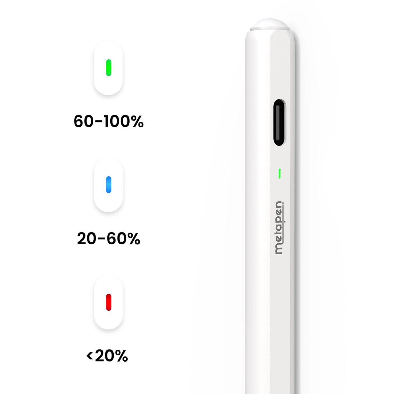 Touch Pen Metapen Air8 Pro för Apple iPad, Aktiv Version, Vit ME-APP172