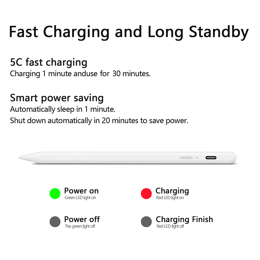 Touch Pen Techsuit AC10-CP för Apple iPad, Aktiv version, Vit