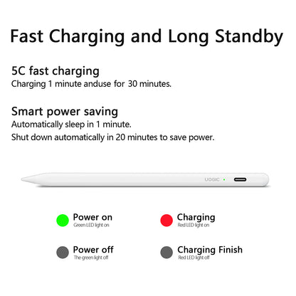 Touch Pen Techsuit AC10-CP för Apple iPad, Aktiv version, Vit