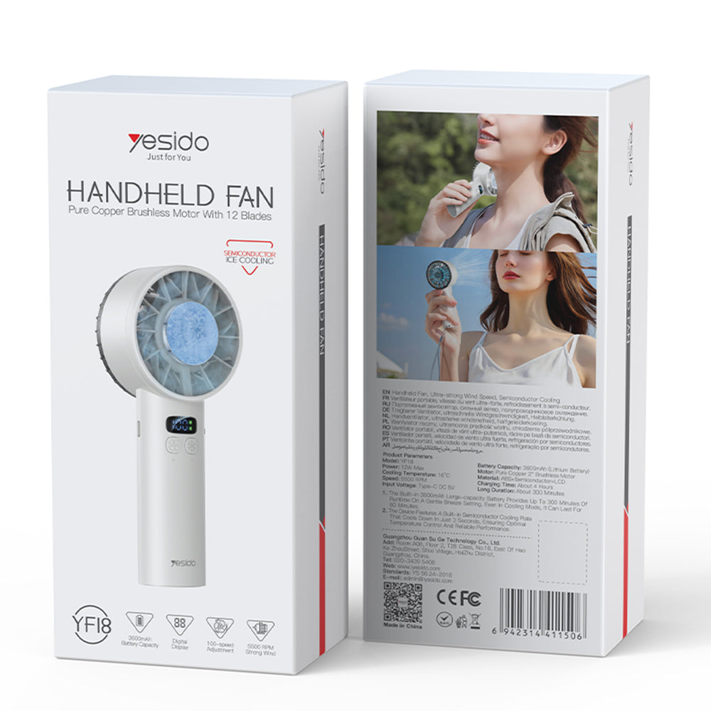 Yesido YF18 Portable Fan, Black