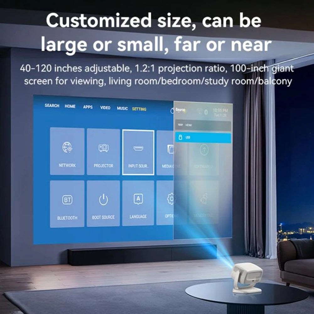 Projektor Yesido TV13, 720P, 190ANSI, Android 9.0, Vit
